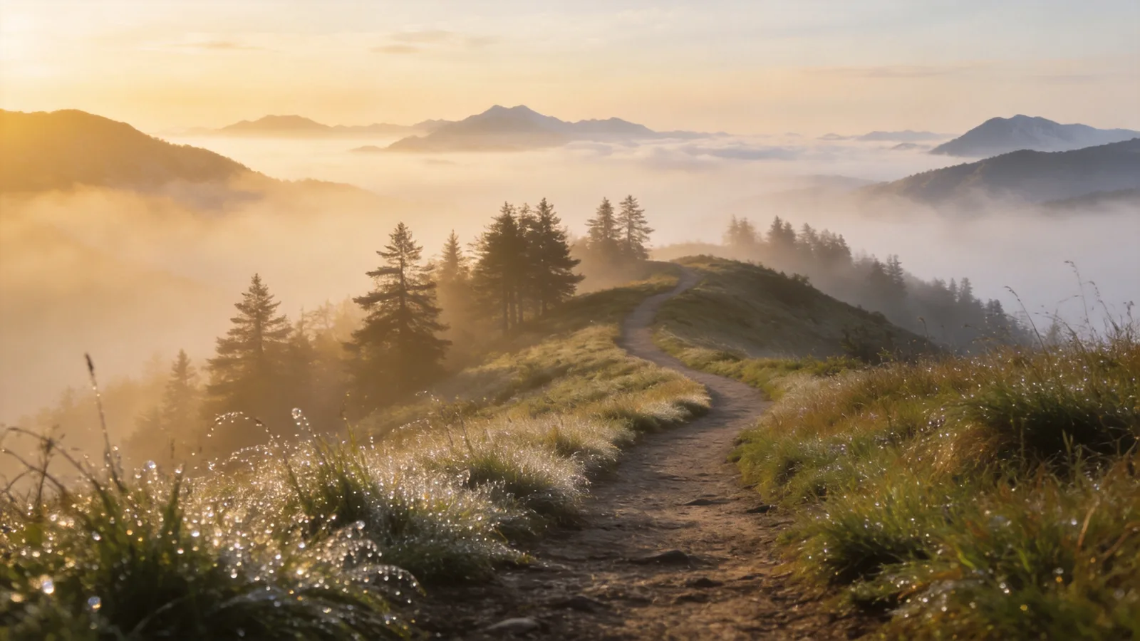 A mountain trail at dawn, a metaphor for the recovery journey